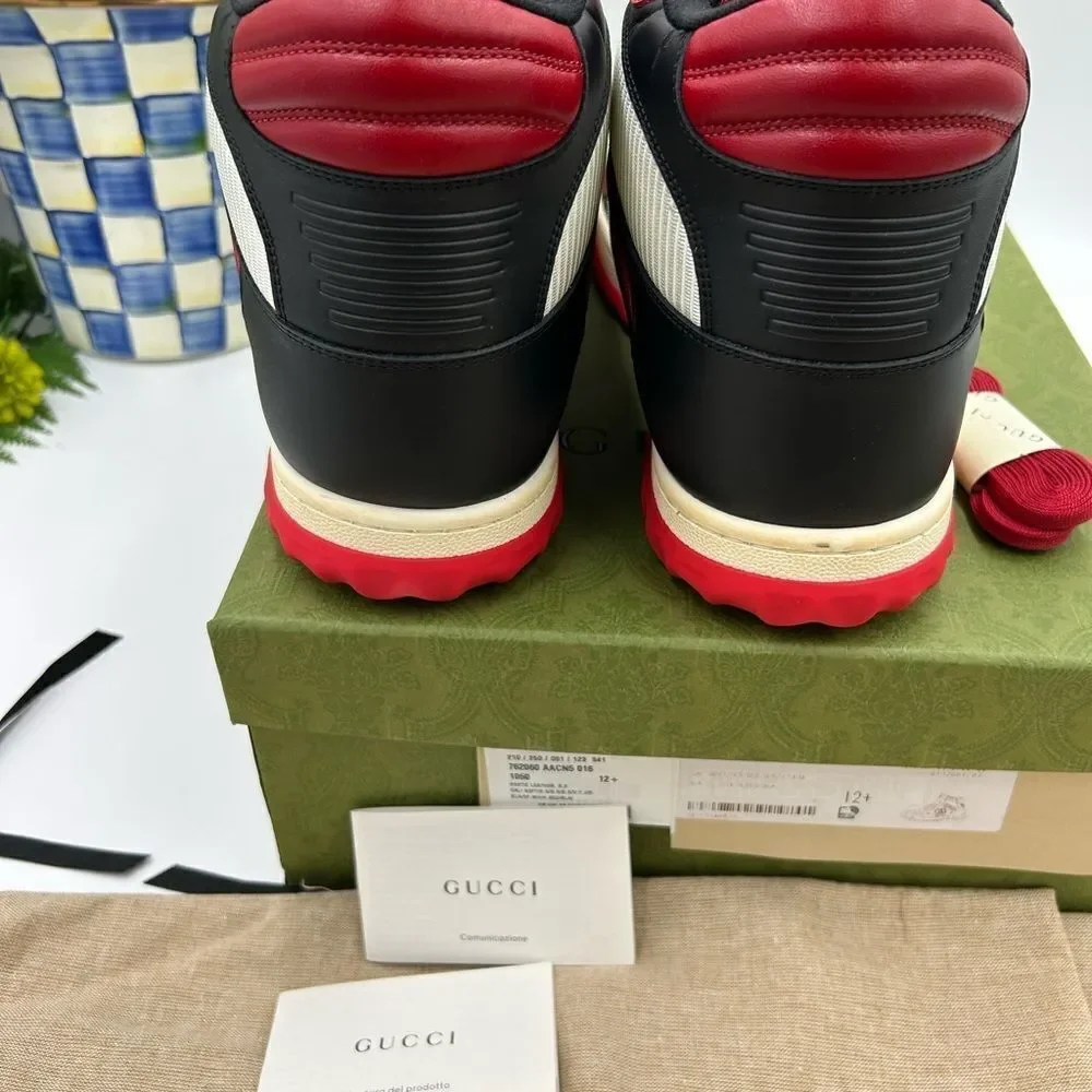 Men’s Gucci Mac 80 leather high top sneaker size 12.5 made in Italy